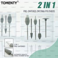 TOMENTY 5Pcs Dental Lab Polisher Diamond Grinding Head For Quick Polishing And Grinding Before Zirconia Crystallization Tool