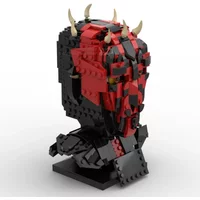 592PCS MOC Star Battle A Great Looking Darth Maul Head Helmets Model Building Blocks Stacking Bricks Creative Kid Toy Gift Diy