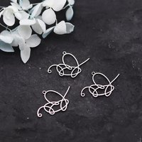 3pcs Stainless Steel Artistic Line Abstract Love Heart Charms Butterfly Pendant For DIY Jewelry Making Necklace Earring Findings