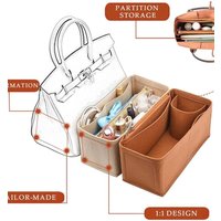 Durable Felt Handbag Insert Bag Multi-Pocket Travel Liner Bag Portable Inner Bag for Birkin25/30/35