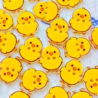 10pcs Cute Yellow Chick Resin Buttons, Creative Handmade Accessory Decorative Buttons