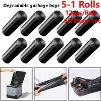 5-1Roll Outdoor Folding Toilet Garbage Bag Portable Disposable Trash Pouch Environmentally Friendly Camping Travel Supplies 60cm