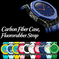 Carbon Fiber Case+Fluororubber Strap for Swatch x AP Royal pop Pocket watch Changer to Wristwatch Integrated Modification Kit