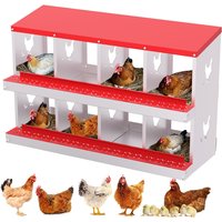 Chicken Nesting Boxes for Chickens 6/8/10 Compartment Metal Chicken Laying Boxes Wall Mount or Free Standing for Hens