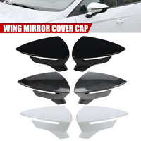 For Seat Leon MK3 MK3.5 5F ST FR 2013-2019 ABS Glossy Black/Carbon Fiber Bat Wing Mirror Covers Caps Rearview Mirror Case Cover