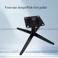 Chair Foot Swivel Chair Accessories, Thickened Foot Chassis Iron Sprayed Four-star Tripod Computer Chair Base Steel with Pedals