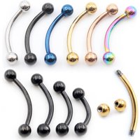 Alisouy 1PC Stainess Steel Ball Curved Barbell Lip Eyebrow Rings Snug Daith Helix Ear Cartilage Earrings Body Piercing Jewelry