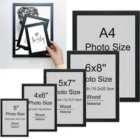 2/3/4PCS 5'' 6'' 7''A4 A4 Wood Picture Poster Frame family Photos Frame Black Certificates Classics Home Decor Photo Frame
