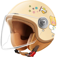 AliExpress Retro motorcycle helmet children's bicycle safety helmet inner lining can be removed design head circumference size can be adjus