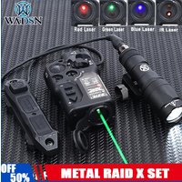 WADSN 2026 Upgraded Metal RAID X Airsoft Laser Sight SF M300 Light Red Green Blue VIS Aiming IR Lasr NGAL PEQ Hunting 20mm Rail