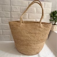 Summer Raffia Tote Straw Bag Bohemian Knitting Bucket Bags for Women Shoulder Bag Natural Straw Beach Bags NEW Shopping Handbags