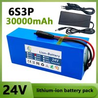 2026 NEW 24V 20Ah-50Ah 18650 lithium battery 6s3p 24V 30000mAh lithium-ion battery pack+charger