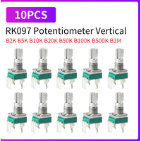 10PCS RK097 Potentiometer Vertical B2K 5K 10K 20K 50K 100K 500K 1M Ohm 15mm Shaft Gearless 3Pin Audio Volume Control PCB Mount