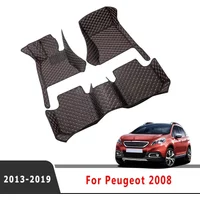Car Floor Mats Trunk Carpets For Peugeot 2008 2019 2018 2017 2016 2015 2014 Interior Parts Covers Auto Accessories Waterproof