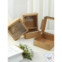 7inch Paper Gift Box With Transparent Window Packaging Case Chocolate Cake Doughnut Storage Baking Party Valentine'S Day Favors