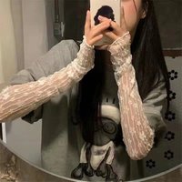 1Pair Lace Sunscreen Sleeve Summer Thin UV Protection Ice Sleeve Fashion Driving And Riding Mountaineering Gloves