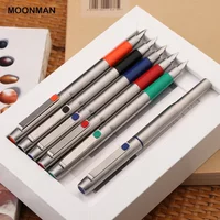Moonman B25 Fountain Pen Stainless Steel Imported F Nib Ink Absorber Dual Purpose Design High-end Office Stationery Supplies