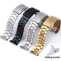 20 22mm Stainless Steel Strap High Quality Silver Watch Band Curved End Wristband for Rolex for Men Women with Tool Accessories