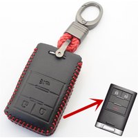 Genuine Leather Keyless Entry Smart Key Case Cover For Chevrolet Captiva 2014-2016 Malibu Trax