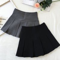 MEXZT Harajuku Pleated Skirt Women Streetwear High Waist Black Mini Skirts Korean Preppy School Uniform All Match A Line Skirt