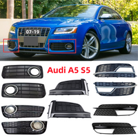 Car Front Lower Bumper Fog Light Cover Fog Lamp Frame Grille For Audi A5/S5 S-Line 2007-2019 (Normal Version+Sports Version)