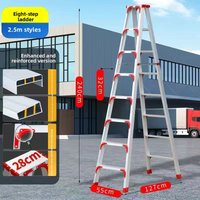 Firm Ladder Aluminum Alloy Thickened Herringbone Ladder Indoor Telescopic Aluminum Ladder Engineering Ladder Folding Staircase