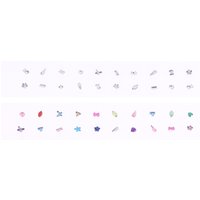 20 Pcs/Sheets Ear Stickers Massage Therapy Needle Patch Ear Seed Acupuncture Auricular Alien Colored Diamonds Disposable