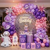 143PCS Star Balloon Arch Kit Pink Purple Latex Balloons Wedding Birthday Party Decor Garland Arch Set Indoor Outdoor