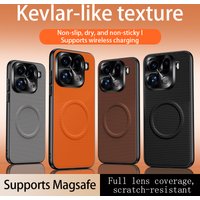 Magnetic Case For Oppo Find X9 Pro Case For MagSafe Matte Fine Grained Leather Shell Metal Lens Frame Cover Shockproof Bumper