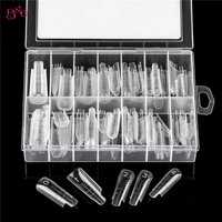 BNG 140Pcs Square Dual Nail Forms Reusable Full Cover Acrylic Upper Forms Poly Extension Gel Nail Molds 14 Sizes Salon & DIY