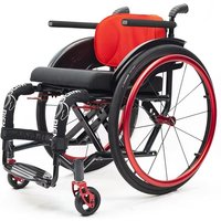 Sports Lightweight Aluminum Alloy Manual Wheelchair with Quick Release Portable Folding Backrest for Travel Home Use