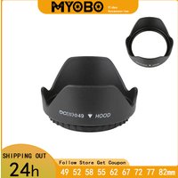 MYOBO Flower Petal Lens Hood 49 52 55 58 62 67 72 77 82mm Screw-in Filter Thread Lens Protector for Canon Nikon Sony DSLR Camera