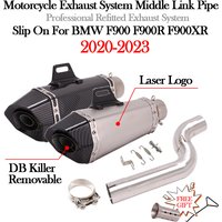 Slip On For BMW F900 R XR F900R F900XR 2020 - 2022 2023 2024 Motorcycle Exhaust Muffler 51mm DB Killer Escape Moto Mid Link Pipe