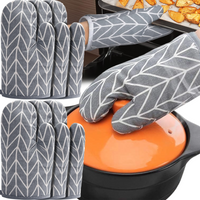 2PCS Heat Resistant Pot Gloves Anti-scald Microwave Gloves High Temperature Resistant Kitchen Cooking Baking Tools Bakeware
