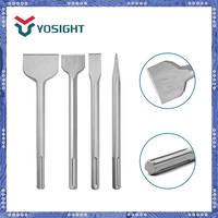 High-Quality Steel Chisel - 280mm Length - Includes Flat, Pointed, 55mm & 75mm Wide Flat Chisels for Professional Precision Work