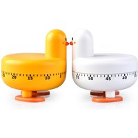 Cute Duck Mechanical Kitchen Timer, Christmas Holiday New Year 60-Minute Wind Up Dial Countdown Egg Reminder No Batteries
