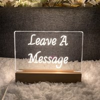 Leave A Message Led Neon Sign Girl Boy Home Bedroom Party Bar Table Decor Desk Night Lights Signs Lamps Coffee Shop Decoration