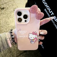 Kawaii Hello Kitty Phone Case For iPhone 17 16 14 15 13 12 11 Pro Max 17 Air 15 16 Plus XR XS Lychee pattern ShockProof Cover