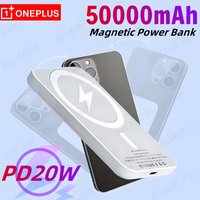 OnePlus 50000mAh Magnetic Powerbank Portable External Spare Battery Wireless Fast Charging For Apple iPhone Magsafes Power Bank