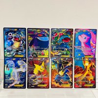 Pokemon 8pcs EX Set (Charizard, Blastoise, Venusaur, Gengar, Mew) Holographic Foil Texture DIY Premium Anime Collection Card