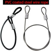 1.5-3mm Coated Steel Wire Rope Suspension Cable Lifting Component, Coated Short Rope Hanging Rope Lock Safety Lanyard Chain