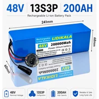 48V 200Ah 1000W 13S3P Lithium-Ionen-Akkupack, geeignet für 54,6V Elektrofahrräder, Elektroroller, mit Entladungs-BMS