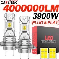 2Pcs Turbo H7 Led Canbus Light 5570 CSP 1:1 Mini Size Car Headlight 4000000LM Super Bright Wireless H7 Diode Bulb 12V 6000K Lamp