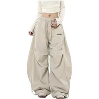 Retro Y2K Hip Hop Streetwear Casual Chic Matching Sweatpant Oversize Women's Wide Leg Pant Low Waist Drawstring Lady Cargo Pants