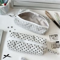 New Simple Polka Dot Design Pencil Case Large-capacity Student Stationery Pouch Travel Makeup Bag Storage Bag