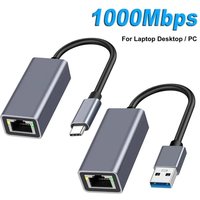 USB Type C 1000Mbps Adaptateur Ethernet , carte réseau RJ45 USB 3.0 pour MacBook PC Windows XP 7 câble Internet Lan USB Android
