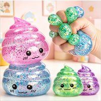 New Novelty Glitter Squishy Poo Relax Ball Funny Stretchable Pinch Chill Toys Tension Relief Anti-Anxiety Sensory Plaything