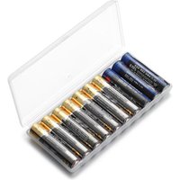 For AAA/AA/18650 10 Slots Battery Storage Box Battery Container Clear Hard Plastic Battery Case Waterproof Durable Organizer