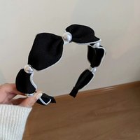 Korean Women Pearl Hairbands Elegant Adult Hair Accessories Wide Hair Hoop Bezel Headwear Retro Female Headbands