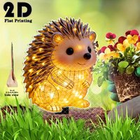 1pcs 2D Flat Cute Acrylic Fluoresglow-in-the-Dark Hedgehog Garden Stake Cute Animal Yard Decoration for Garden Lawn Fence Gifts